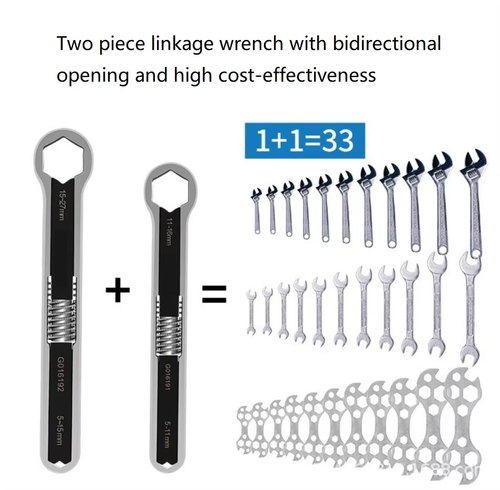 9.25-inch Wrench, Multifunctional Adjustable Double Headed Wrench, 11-27mm Adjustable Wrench