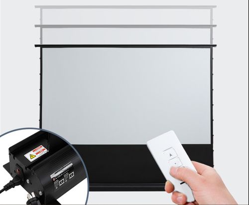 Electric floor-lifting pull-wire projector screen free installation punching anti-light home portable intelligent voice control screen