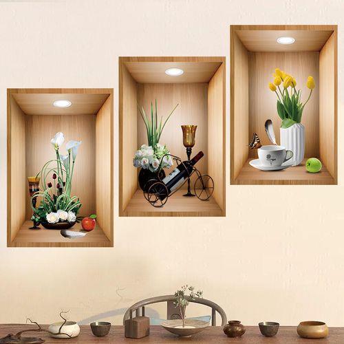 3D Plant Wall Stickers (Set of 3)