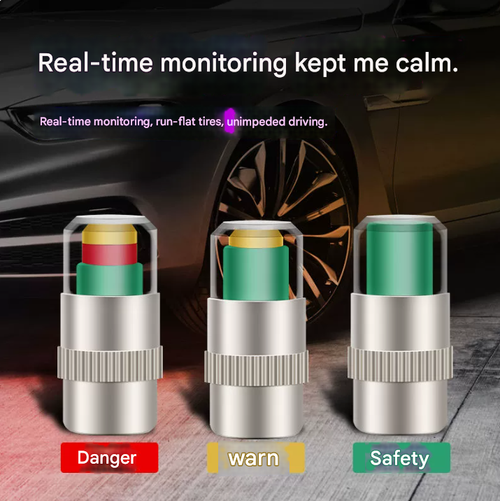 Tire pressure valve cap set