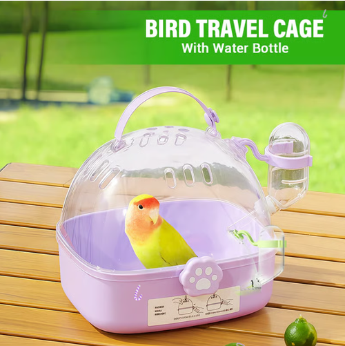 🦜Portable Bird Travel Cage with Water Bottle🏠