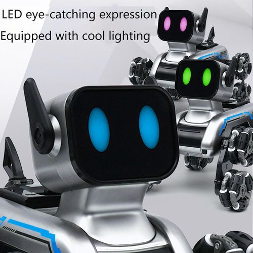Electric 2.4Ghz Eight Wheel RC Robot Dog Remote Control Stunt Car Robotic Toys with Watch Gesture Control and LED Face Display