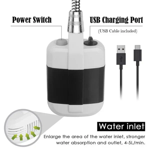 ✨ Portable Outdoor Electric Shower Set - Handheld Camp Shower for Travel, Hiking & Gardening