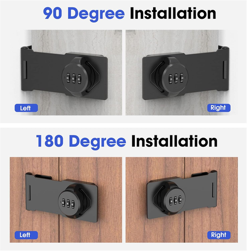 ABKN-Keyless Steel Cabinet Combination Latch Bedroom Password Lock Modern Design Iron Core Black Finish Easy Installation