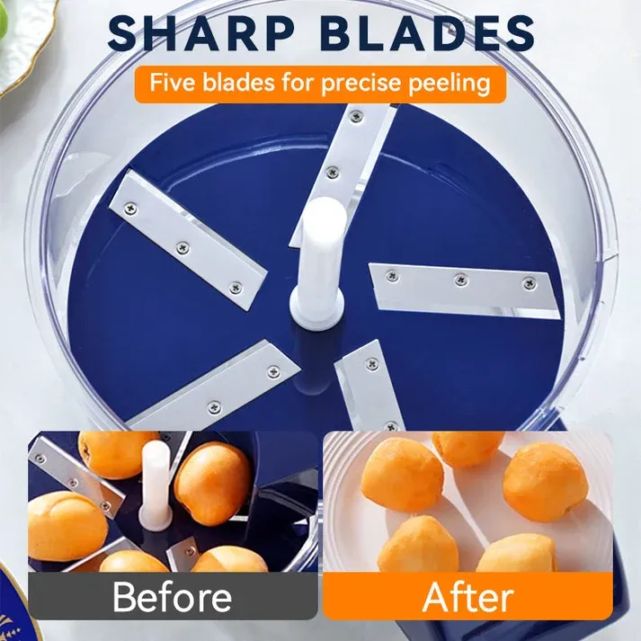 🍎 Transparent Electric Fruit & Vegetable Peeler — Automatic One-Touch Operation | Stainless Steel Blade | Rechargeable
