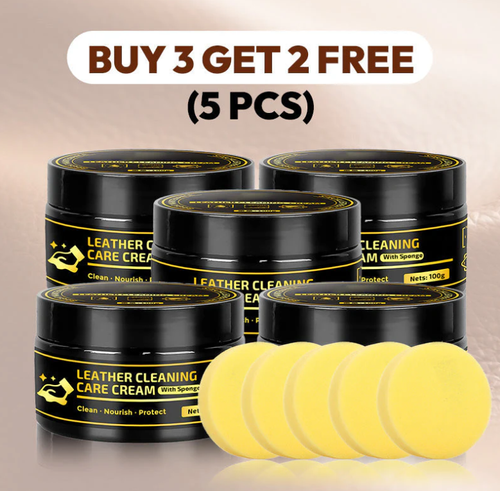 Leather Care & Cleaning Cream with Sponge（Received5 boxes）
