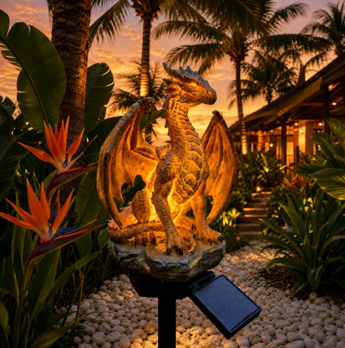 Dragon Legacy Golden Ember Edition Solar Garden Light