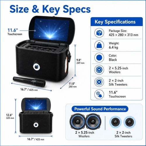 Intelligent Outdoor Karaoke Video Audio Portable Home Karaoke Song Selection All-in-one Machine KTV Audio System