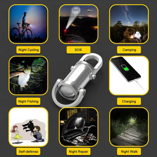 🔥1200LM Super Bright Mini Keychain Flashlight Waterproof