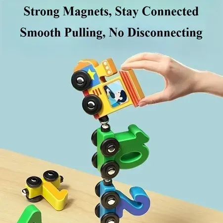 Educational Wooden Magnetic 1–10 Number Train – Learn Through Play