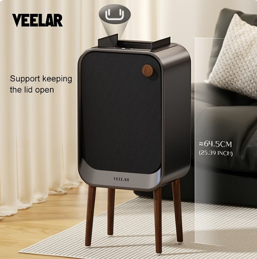 VEELAR's innovative design features a sensor-activated smart trash can made of high-quality 430 stainless steel.