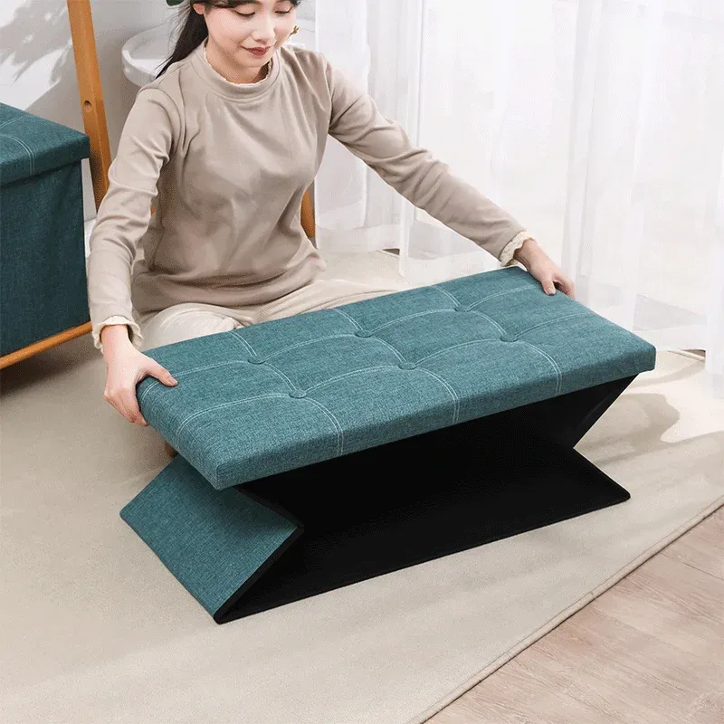 Large-capacity storage box,footstool, foldable entrance shoe-changing stool