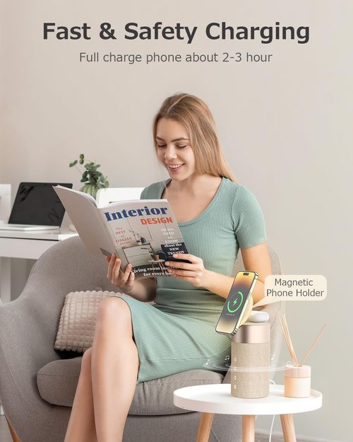 COLSUR Bluetooth Speaker,Wireless ChargerBluetooth Speakers with Night Light