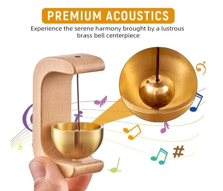 Premium Wooden Brass Bell Chime（5PCS）