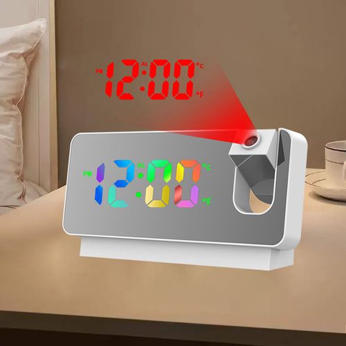 Table Projection Alarm Clock Digital Clock with 180 Meteoro Projection Alarm Clock
