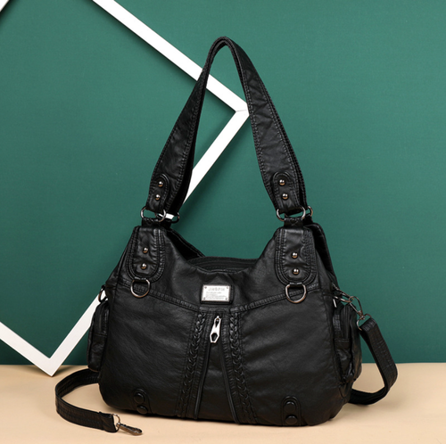 European and American washed leather women's shoulder bag
