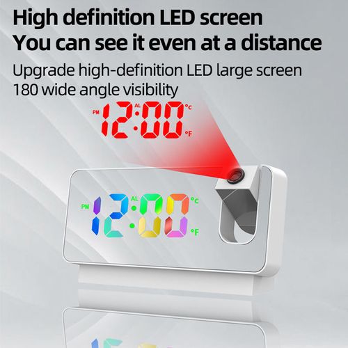 Table Projection Alarm Clock Digital Clock with 180 Meteoro Projection Alarm Clock