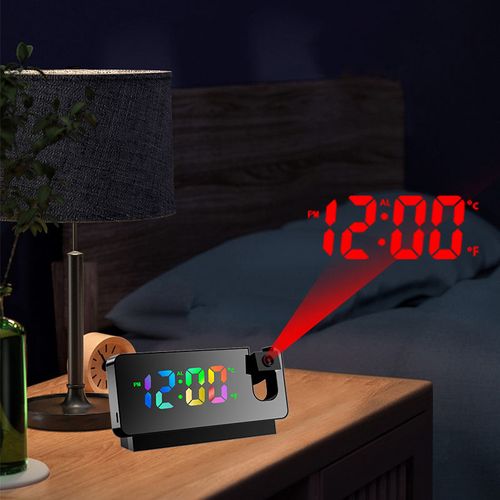 Table Projection Alarm Clock Digital Clock with 180 Meteoro Projection Alarm Clock
