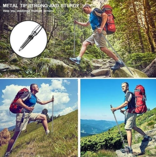 Durable trekking poles with concealed gear