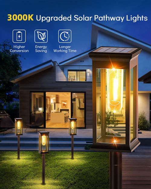 Outdoor Solar LED Garden Lights IP65 Waterproof Small Size for Pathway and Landscape Lighting（2PCS）