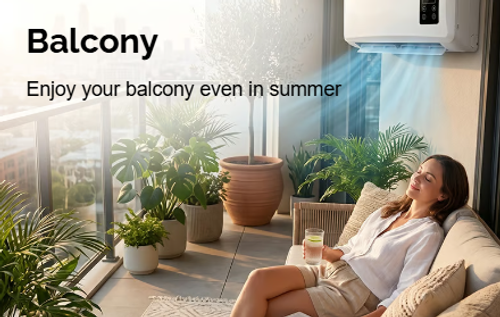 Wall-mounted air conditioner for domestic use, cooling and heating