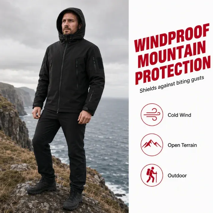 💥 Built for Wind & Rain🌧️Men's Waterproof Insulated Outdoor Jacket