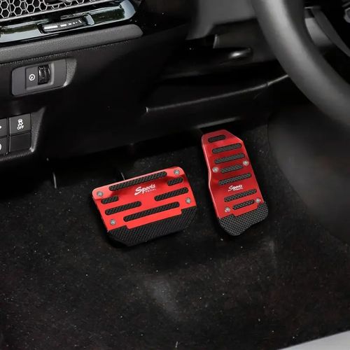 2pcs Car Pedal Pads Car Brake Pedal Pad Automatic Transmission Pedal Covers Replacement Kit Non-Slip Foot Pedal Covers Set Alloy Brake Gas Clutch Pedal Kits for Car SUV ATV