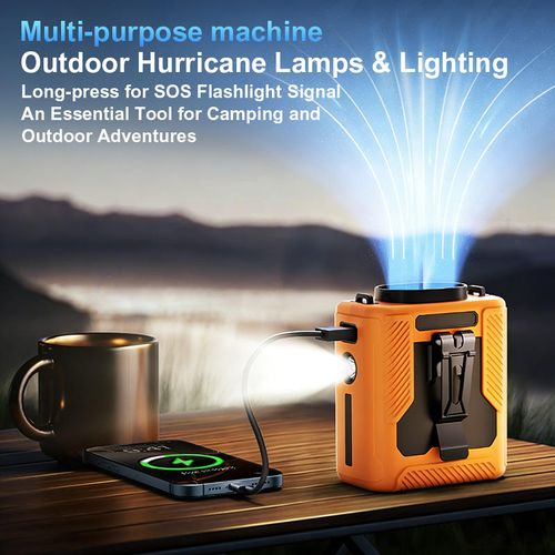 16°C Ice Cooling Waist Fan 6000mAh Rechargeable Brushless Motor High Speed Portable Waist Clip Fan for Outdoor Work & Camping