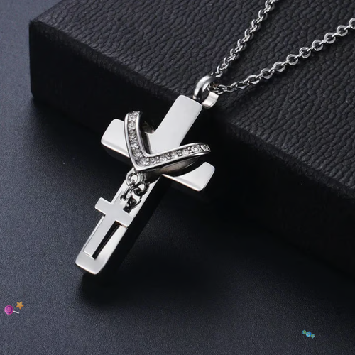 CROSS PENDANT FOR ASHES HOLY WATER