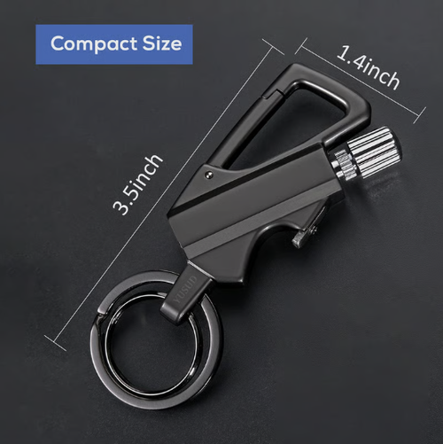 3-in-1 Permanent Match & Carabiner Keychain