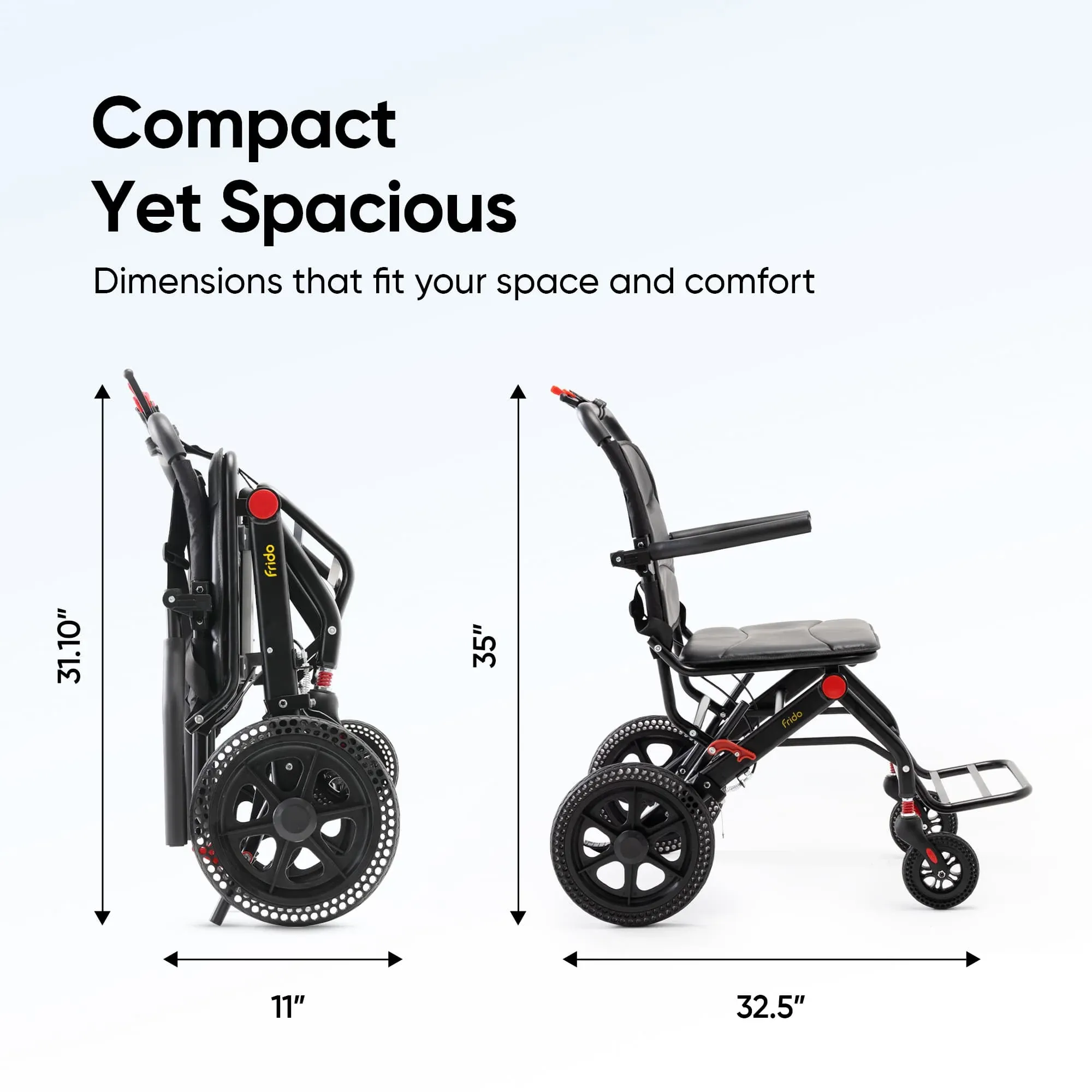 Frido Foldable Travel Wheelchair