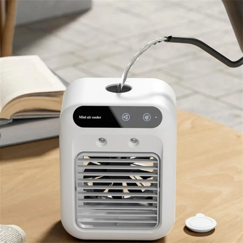 Portable Mini Air Conditioner air Cooler 1800mah USB Rechargeable Home Office Mist Fan Water Cooling Fan with 500ml Water tank