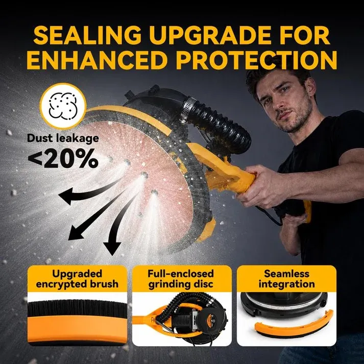 Drywall Sander 880W Electric Wall Sander with Dust Collection System, LED Light, Extendable Handle, Sanding Machine for Walls & Ceilings