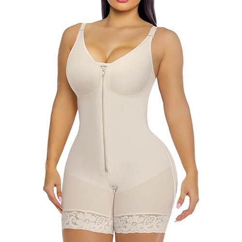 Shapewear, one-piece bodysuit with zipper, tight crotch, tummy control, butt lifting, body shaping, slimming and shaping