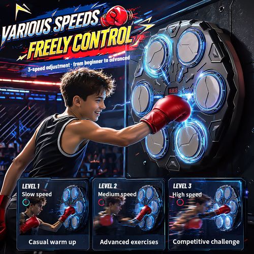 Wall Mounted Boxing Target Maquina De Boxeo Kids Interactive Punching Smart Electronic Music Boxing Machine with Boxing Gloves