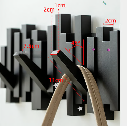 Creative Wall Mounted Coat Rack with Retractable Pegs
