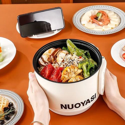 Dormitory Portable Electric Pot With Folding Handle and Household Multi-functional Electric Cooker Pot with Portable Cooking Pot