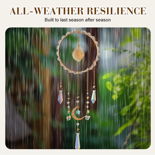🔥Iridescent Glass Chip Ring Wind Chime