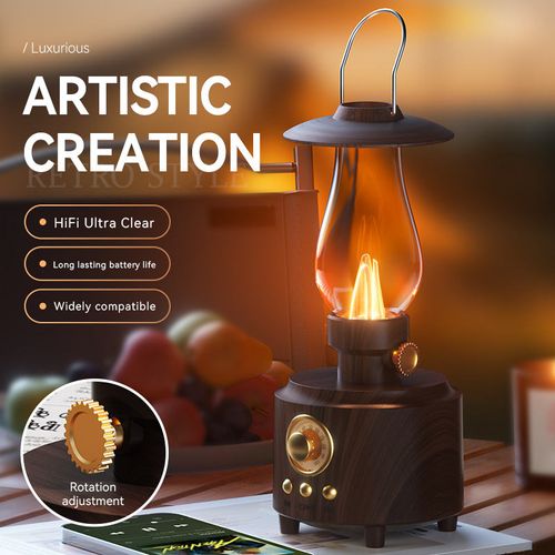🎵Retro Bluetooth Speaker💡Camping Atmosphere Lights