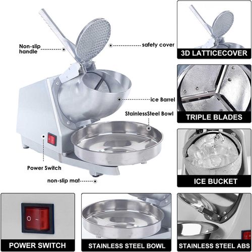 Lowest Price Ice Crusher Electric 250w Mini Kitchen Household Multipurpose Heavy Duty Snow Cone Maker