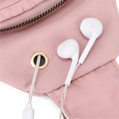 Multi-Pocket Lightweight Metal Zipper Chest Bag with Data Cable Hole