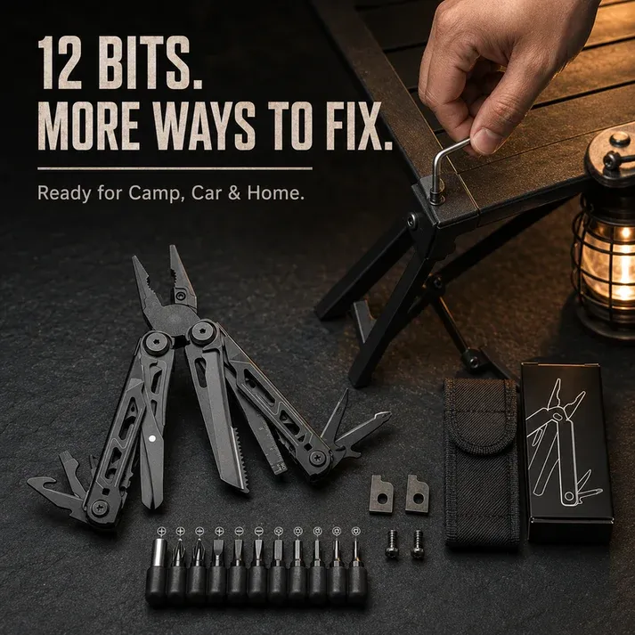 ⏰Portable Folding Multi-Tool Pliers with Pouch