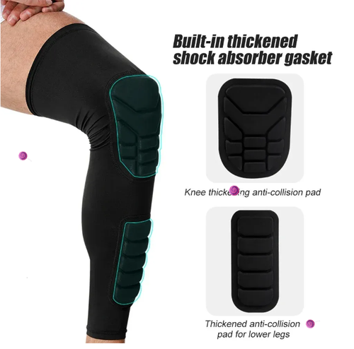 Knee & Leg Compression Sleeve Set - Padded Thigh Support for Basketball, Volleyball, Football