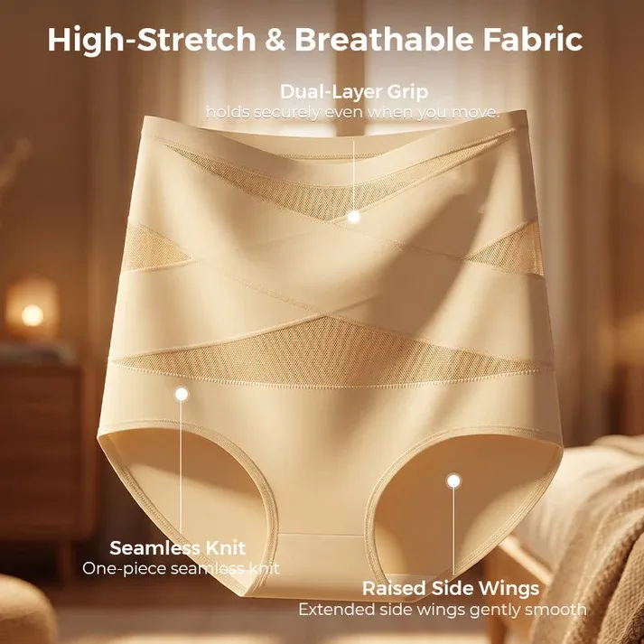 ✨Women's High-Waisted Tummy Control Underwear（2 items）