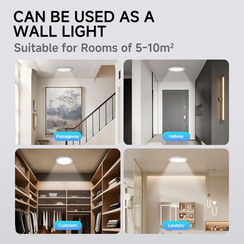 3 Color Magnetic Motion Sensor Lights with Remote, Wireless Dimmable Closet Light Battery Operated, LED Lights for Shower Pantry Shed Hallway Porch Stairs