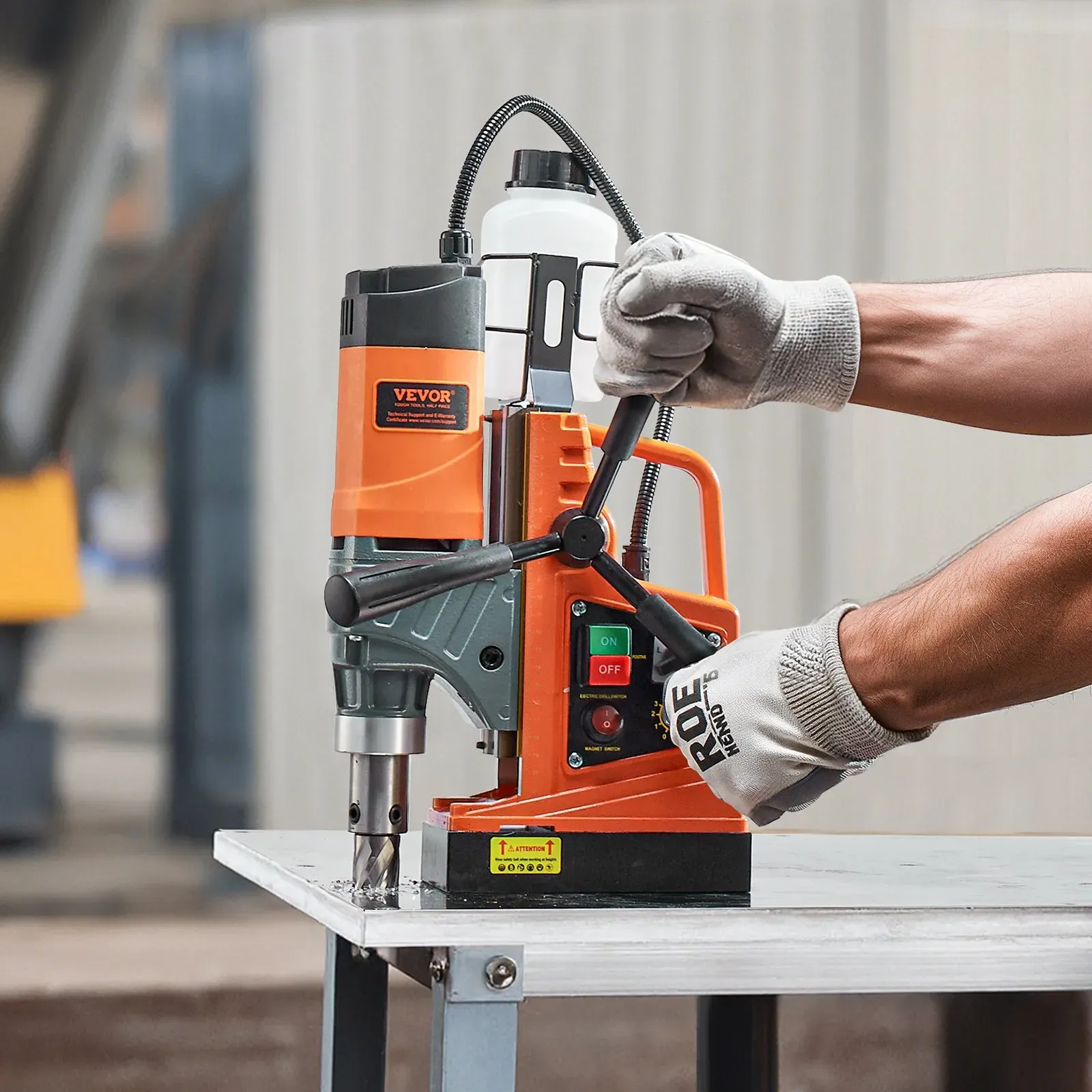 1450W Motor Magnetic Drill Portable Electric 1.6 Boring Diameter 2810 Lbf  11 Coring Bits 850 RPM Drill