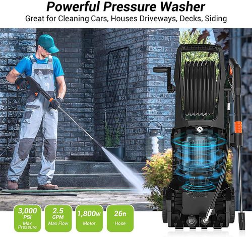 3000W High-pressure Cleaner High Pressure Washer Car Washer with Foam Gun