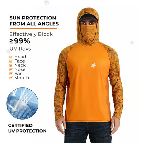Outdoor activity essential—hooded mask integrated design 🌞 360° sun protection with no dead angles.