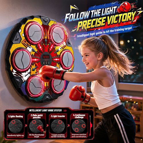 Wall Mounted Boxing Target Maquina De Boxeo Kids Interactive Punching Smart Electronic Music Boxing Machine with Boxing Gloves
