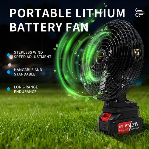 Outdoor Camping Bladeless Electric Fan Tent Rotate USB Rechargeable Lithium Battery Portable Cooling